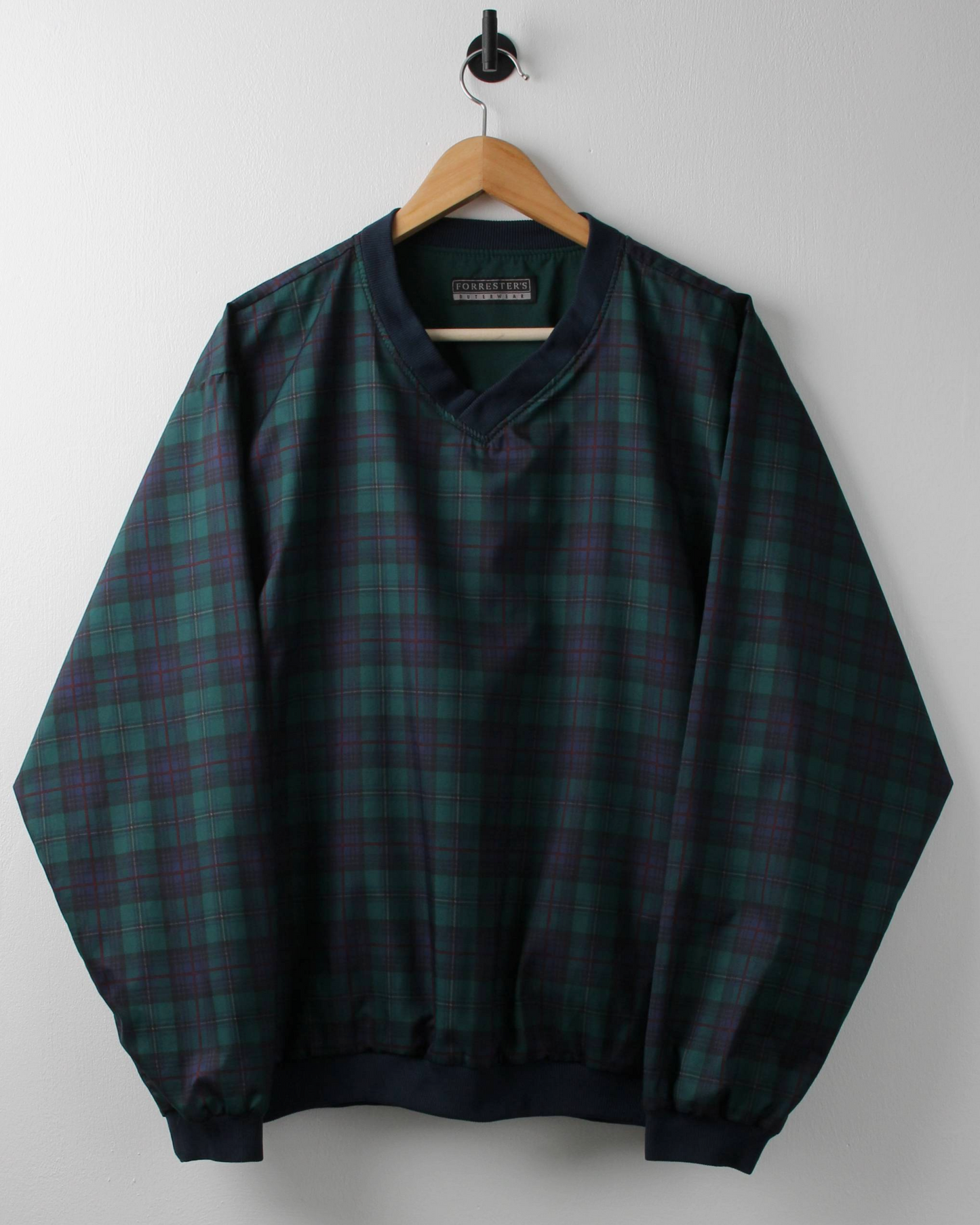 90s Forresters Plaid Tartan & Green Reversible Windbreaker (M)