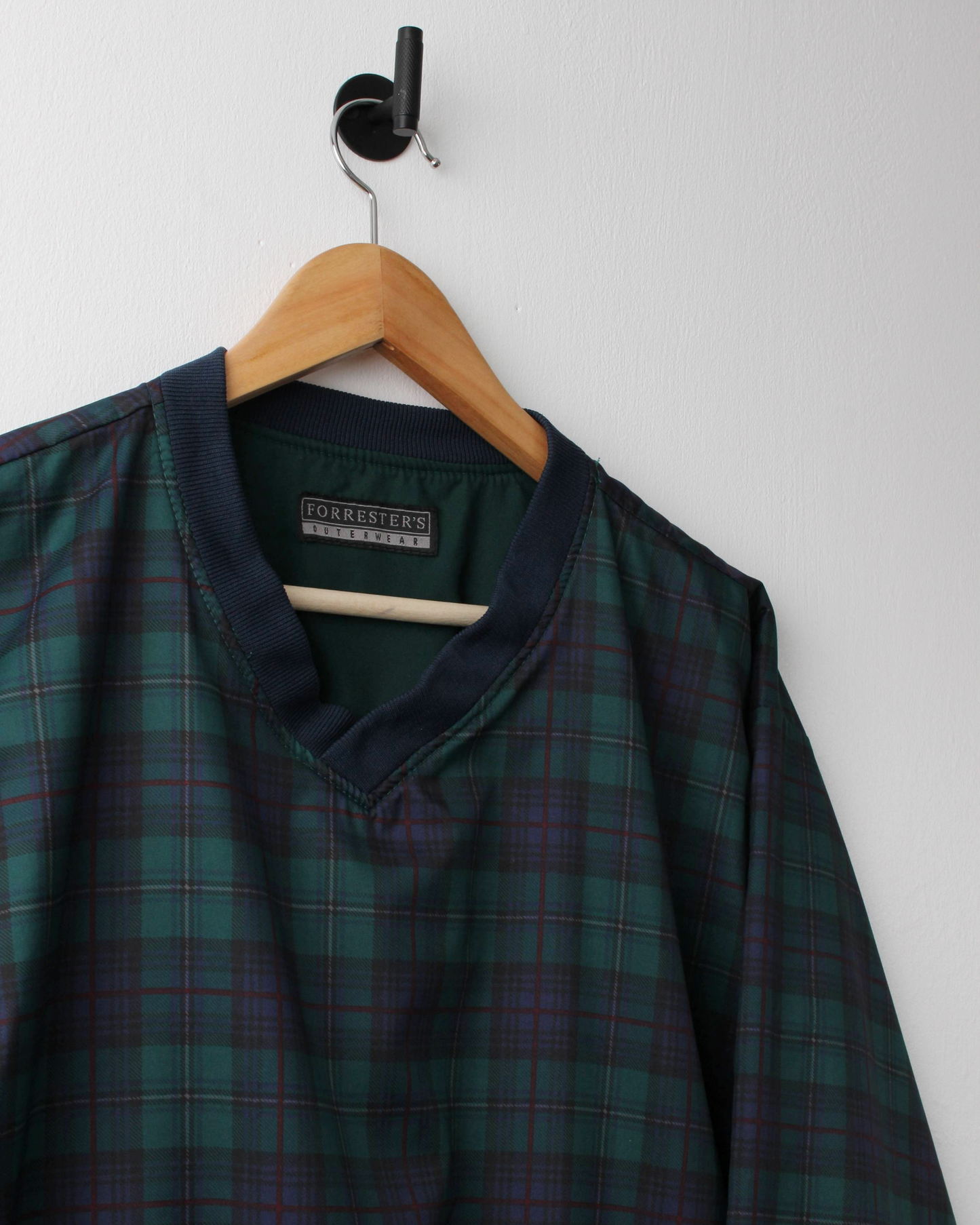 90s Forresters Plaid Tartan & Green Reversible Windbreaker (M)