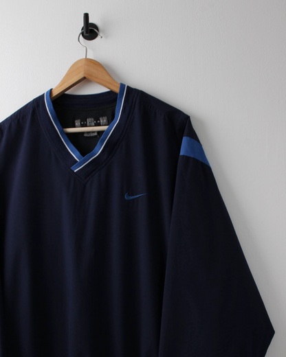 00s Nike Navy & Blue V-Neck Windbreaker (XL)