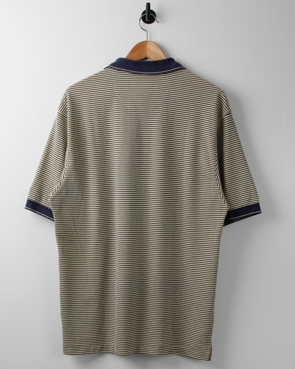 00s Nike Yellow & Navy Striped Polo (M)