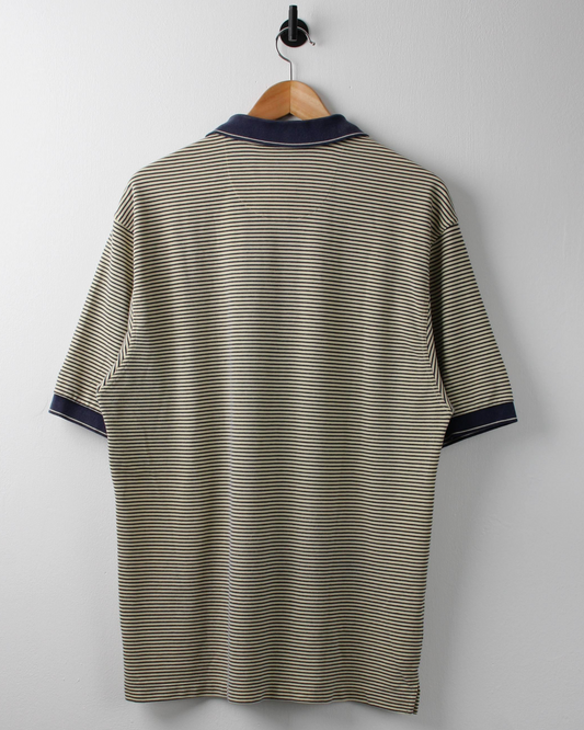 00s Nike Yellow & Navy Striped Polo (M)