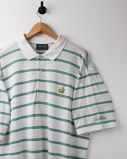 2003 Masters White & Green Striped Polo (L)