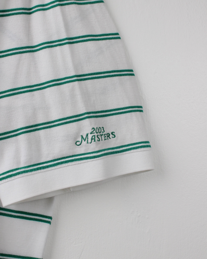 2003 Masters White & Green Striped Polo (L)