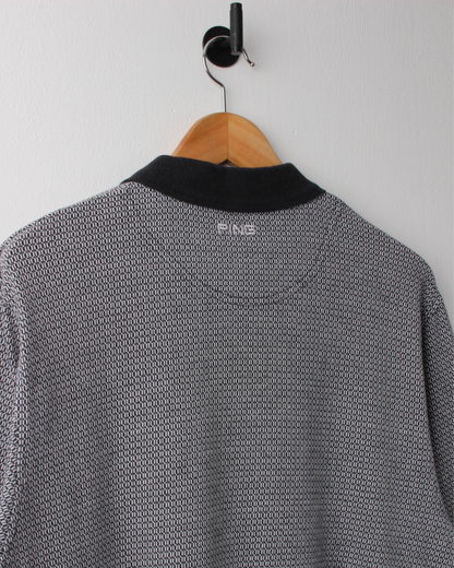 00s Ping Grey & Black Micro Pattern Polo (L)