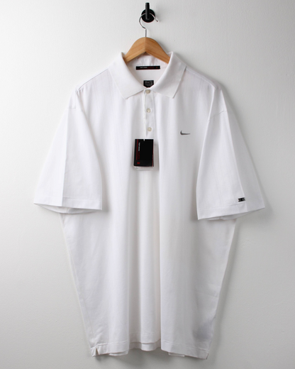 00s Nike Tiger Woods White Textured Polo with Tags (XXL)
