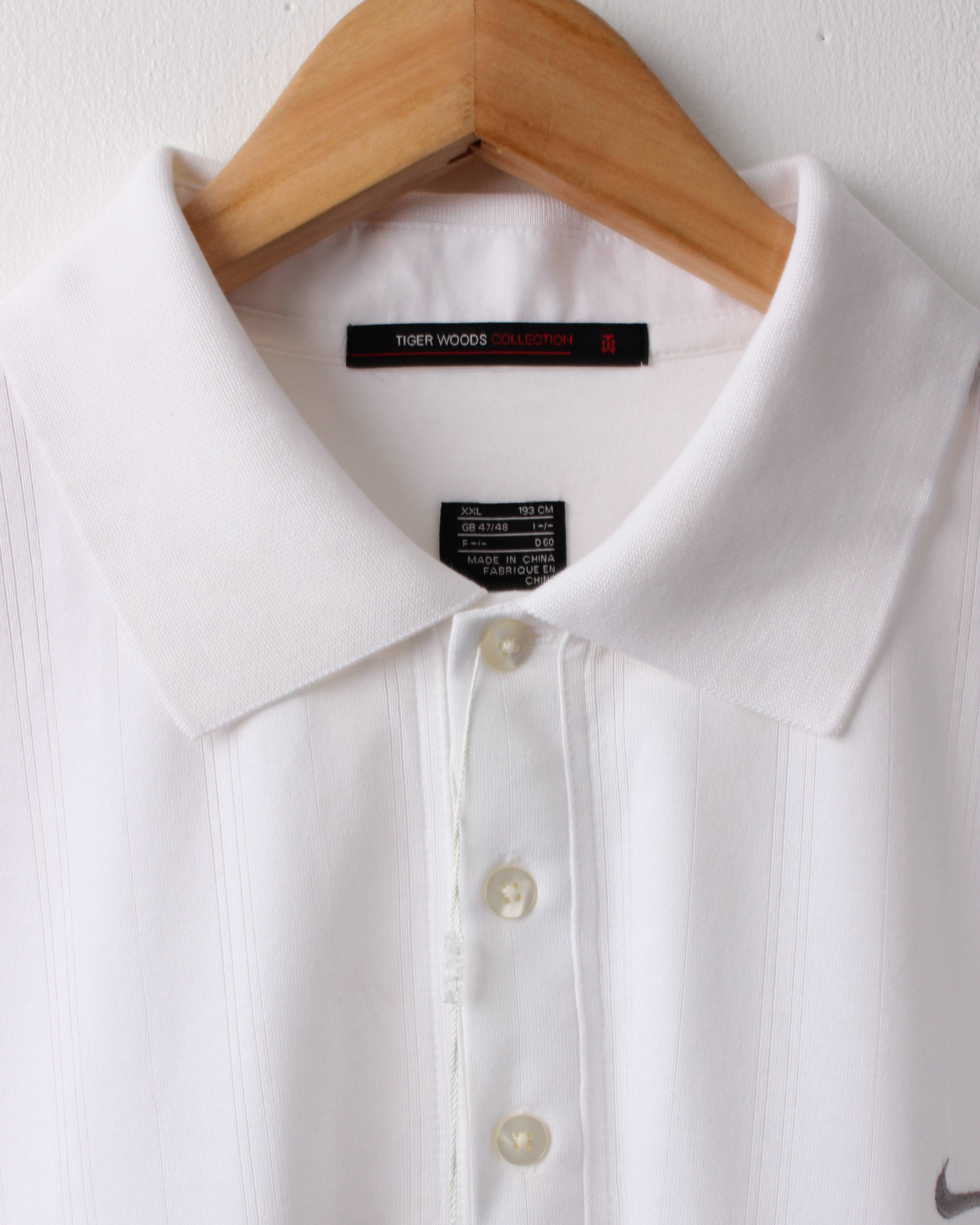 00s Nike Tiger Woods White Textured Polo with Tags (XXL)