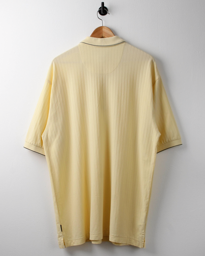 90s Nike Yellow Textured Polo Shirt (XL)