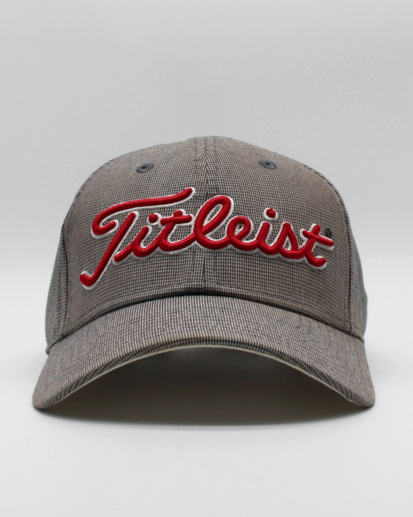 00s Titleist Grey & Red Micropattern Cap