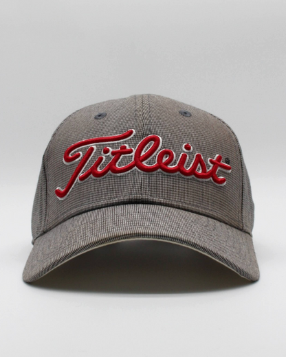00s Titleist Grey & Red Micropattern Cap