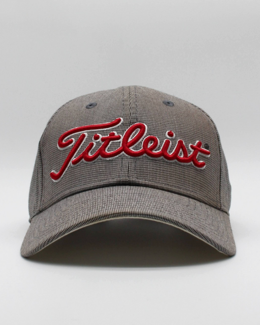 00s Titleist Grey & Red Micropattern Cap