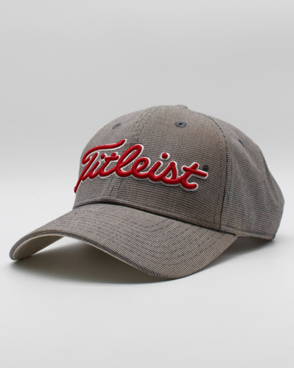 00s Titleist Grey & Red Micropattern Cap