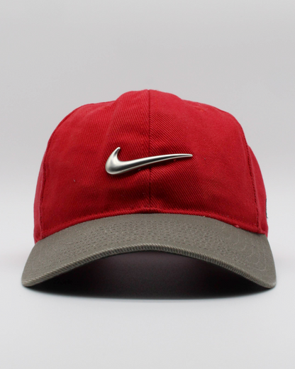 90s Nike Tiger Woods Yin Yang Metal Swoosh Red & Grey Cap
