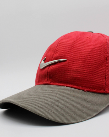 90s Nike Tiger Woods Yin Yang Metal Swoosh Red & Grey Cap
