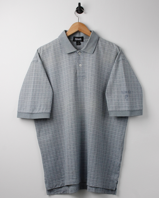90s Ashworth Grey Patterned Polo (L)