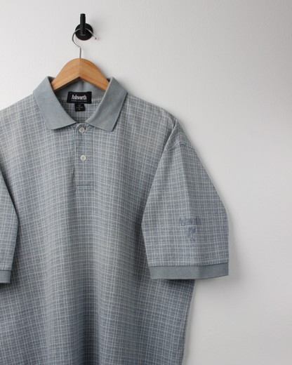 90s Ashworth Grey Patterned Polo (L)