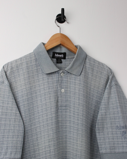 90s Ashworth Grey Patterned Polo (L)
