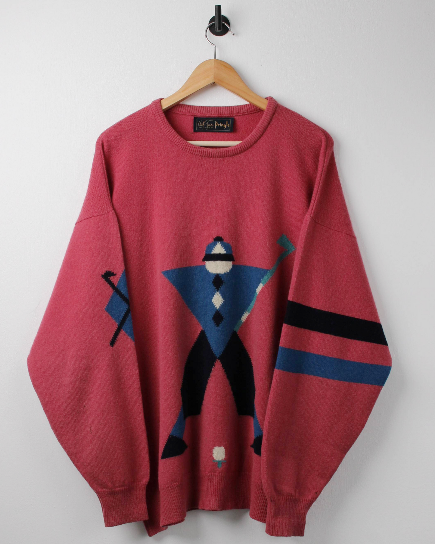 90s Pringle Faldo Collection Pink Graphic Knit (XL)