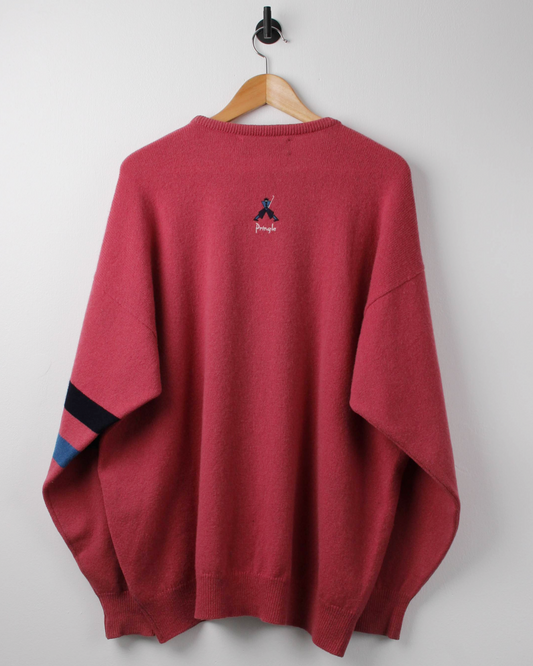 90s Pringle Faldo Collection Pink Graphic Knit (XL)