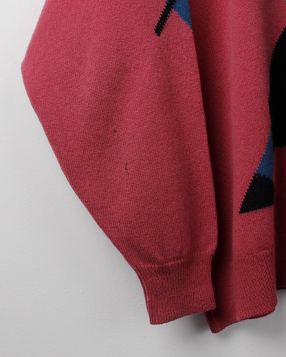 90s Pringle Faldo Collection Pink Graphic Knit (XL)