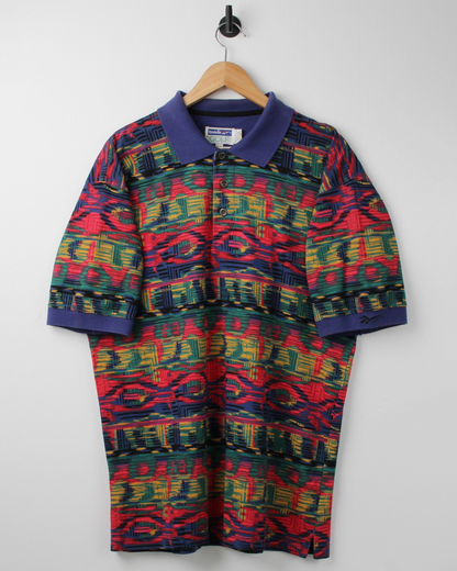 90s Reebok Multicoloured Abstract Polo (M)