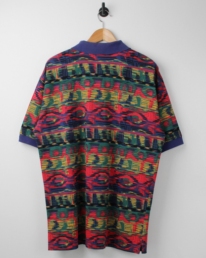 90s Reebok Multicoloured Abstract Polo (M)