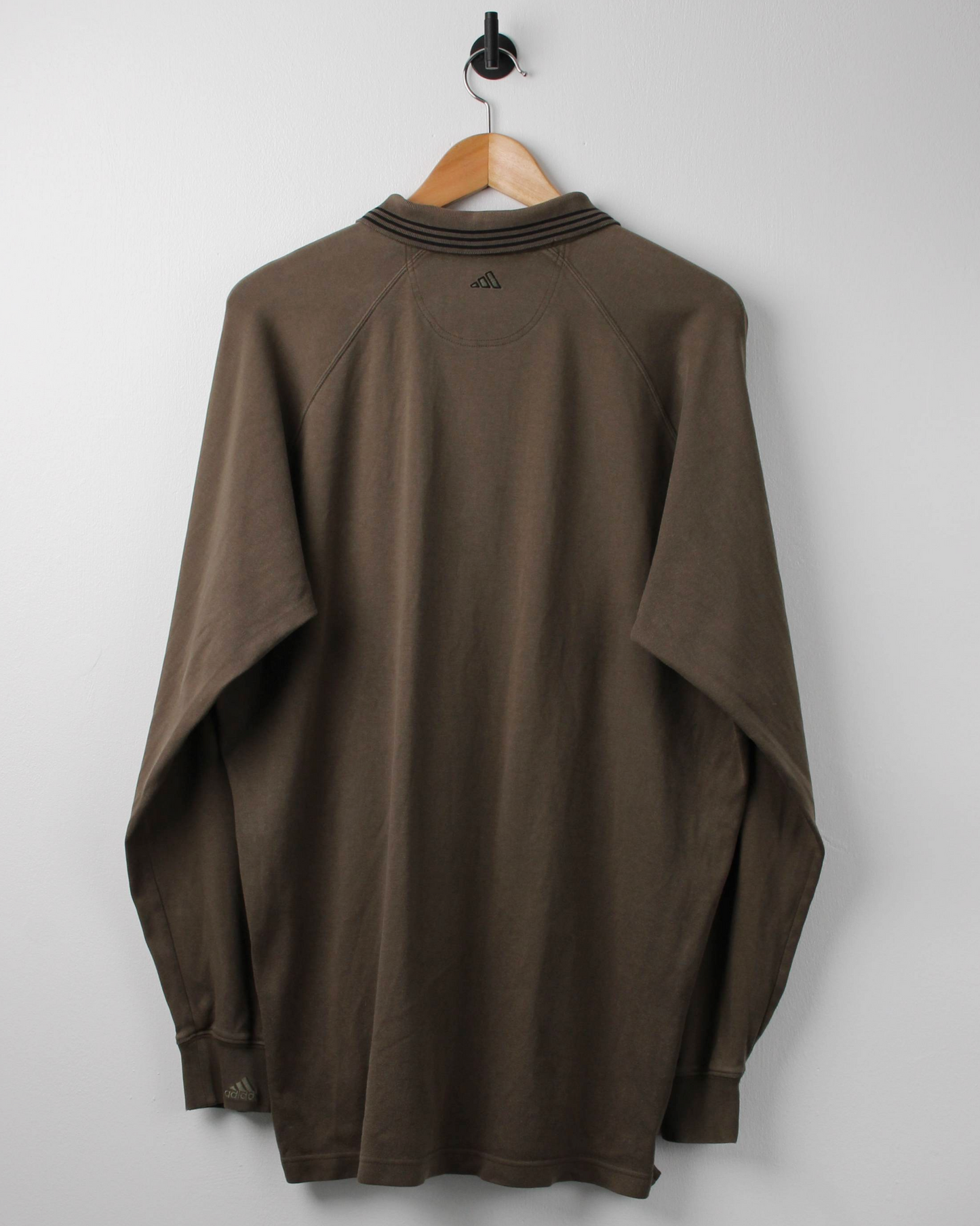 00s Adidas Brown Long Sleeve Polo (L)