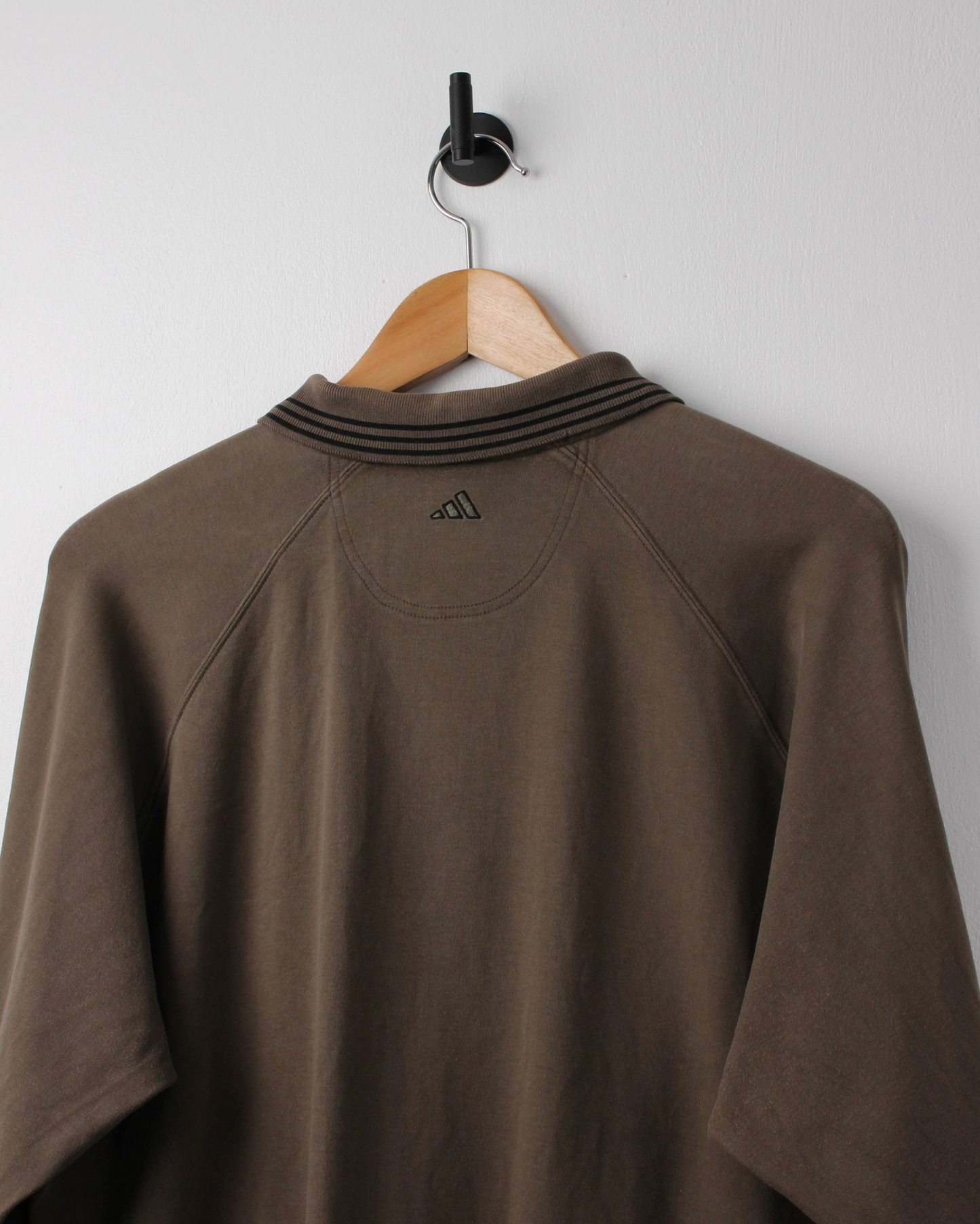 00s Adidas Brown Long Sleeve Polo (L)