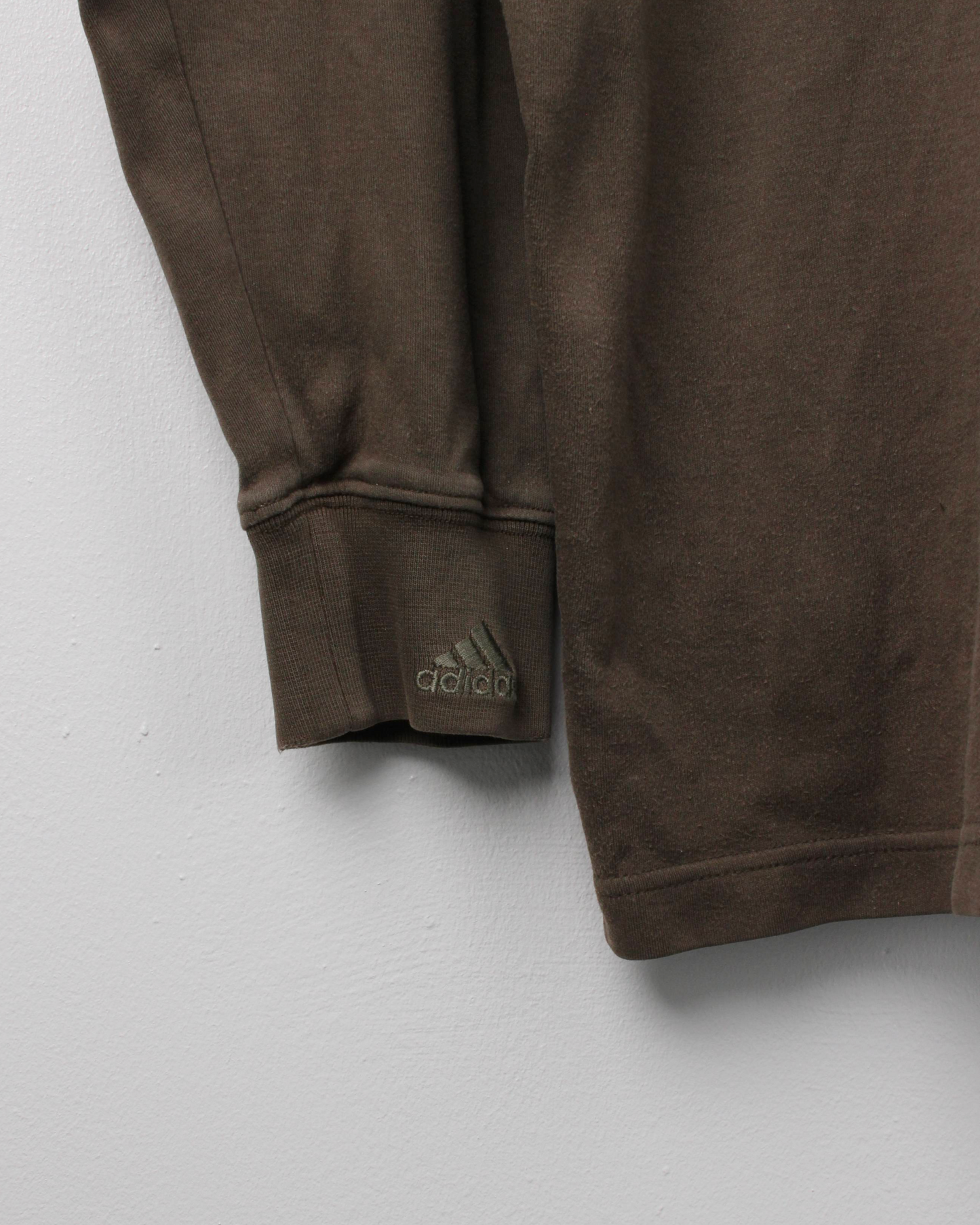00s Adidas Brown Long Sleeve Polo (L)