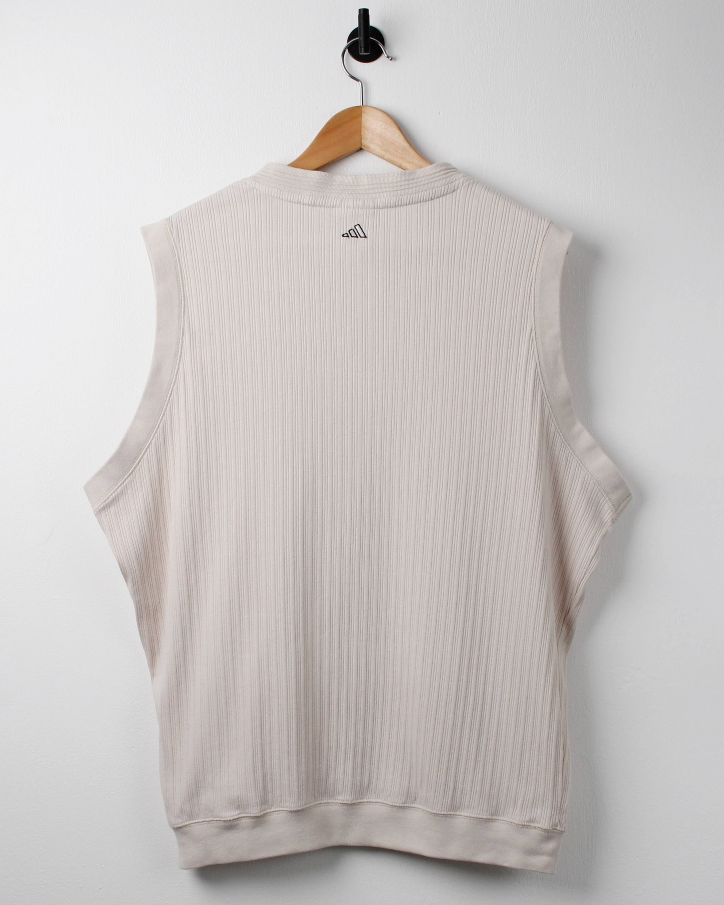 90s Adidas Beige Textured Golf Vest (S)