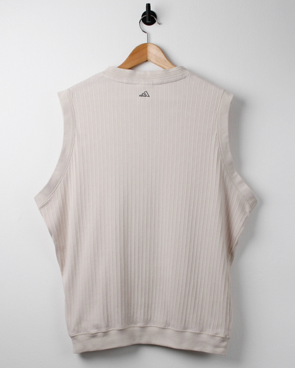 90s Adidas Beige Textured Golf Vest (S)