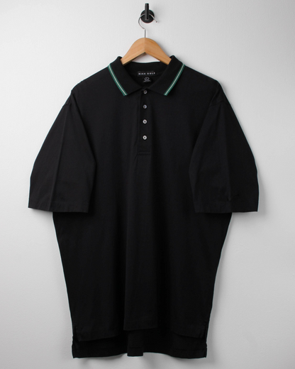 90s Nike Black/Green Polo (XL)