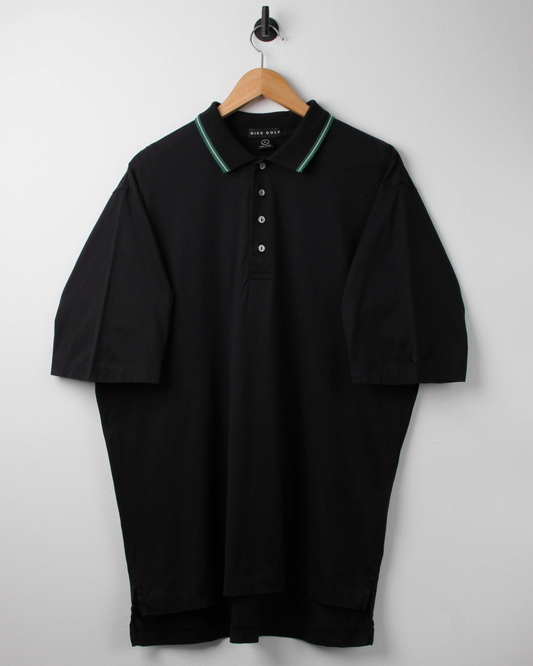 90s Nike Black/Green Polo (XL)
