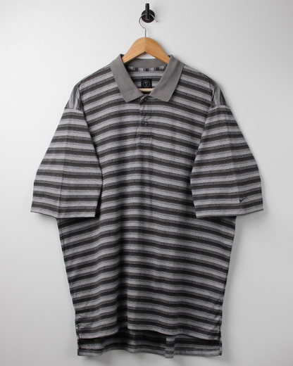 90s Nike Geometric Pattern Grey Polo (XL)