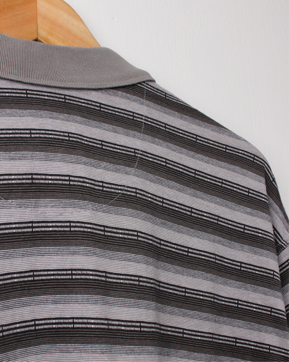 90s Nike Geometric Pattern Grey Polo (XL)