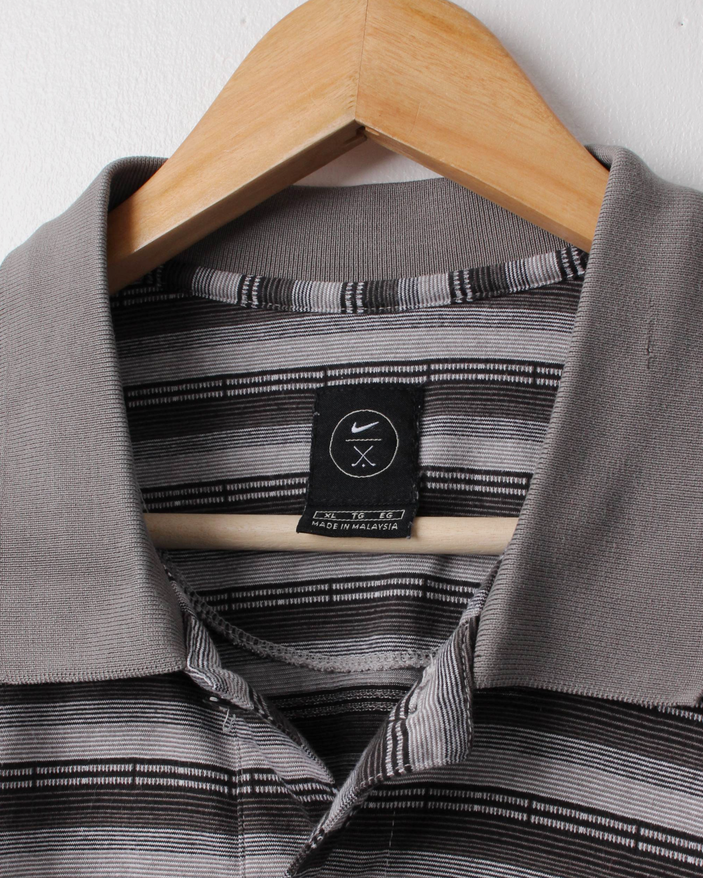 90s Nike Geometric Pattern Grey Polo (XL)