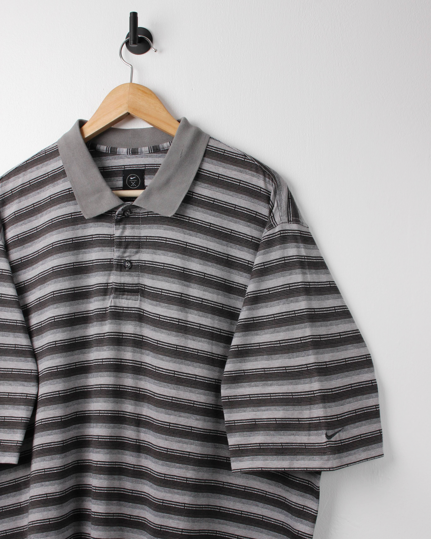 90s Nike Geometric Pattern Grey Polo (XL)