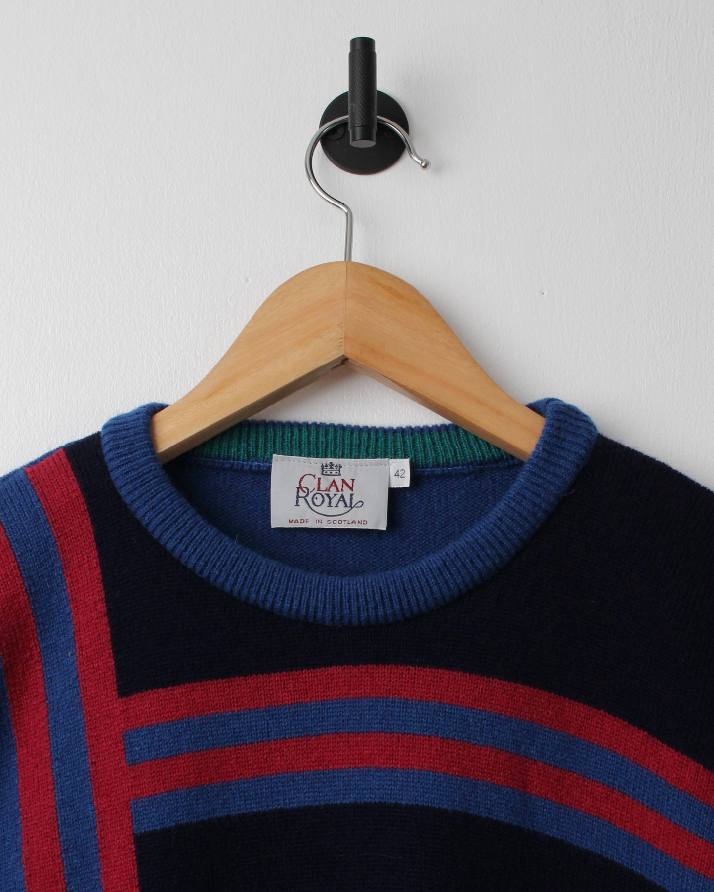 90s Clan Royal Blue/Burgundy Knit (L)