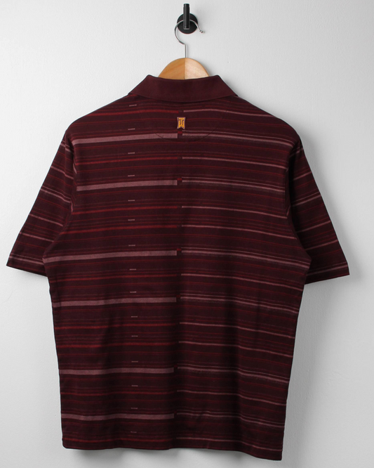00s Nike Tiger Woods Burgundy Patterned Polo (S)