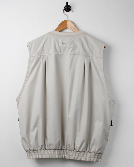 00s Nike Cream Windbreaker Golf Vest (M)