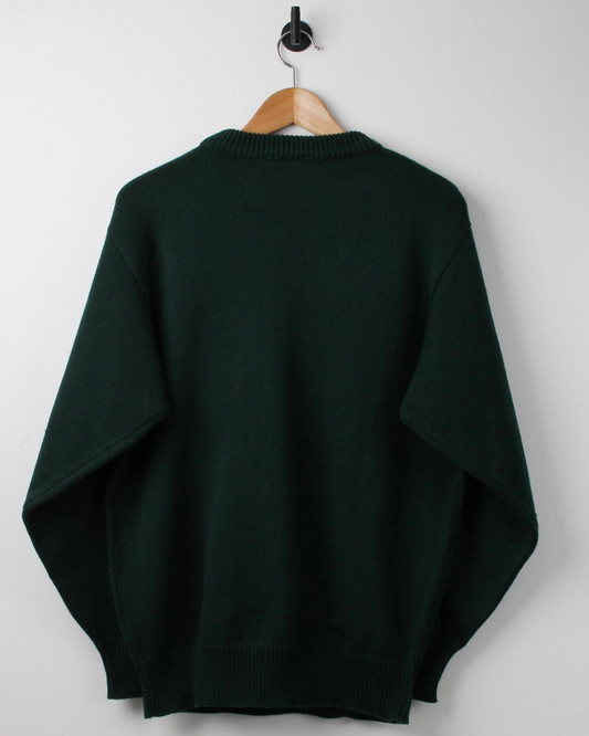 90s Hugo Boss Green Graphic Crewneck Knit (M)
