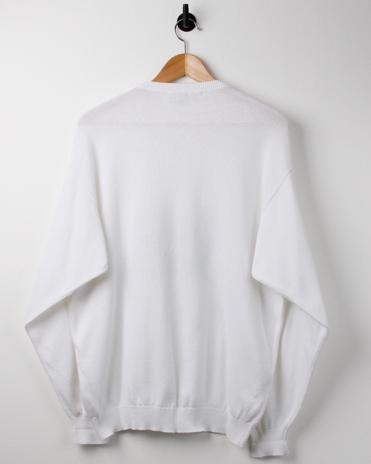 90s Pringle Sports White Graphic Crewneck Knit (M)