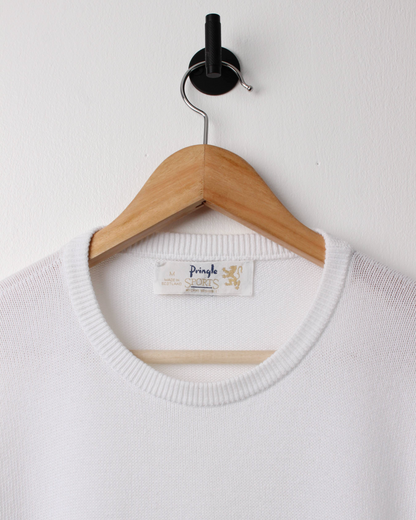 90s Pringle Sports White Graphic Crewneck Knit (M)