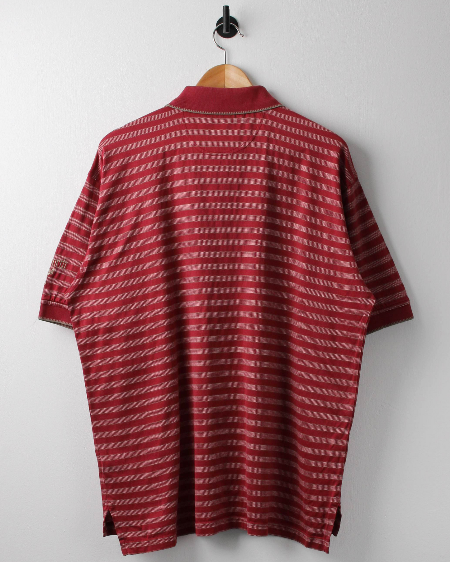 90s Ashworth Red & White Striped Polo (L)