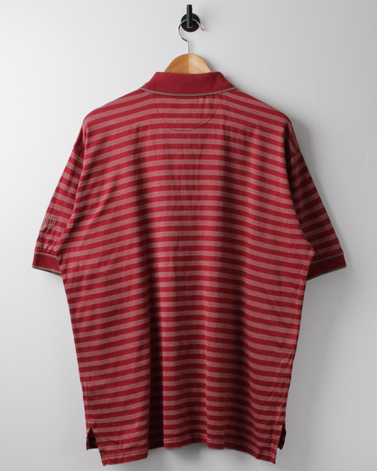 90s Ashworth Red & White Striped Polo (L)