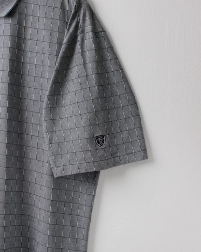 00s Nike Shield Logo Grey Chequered Polo (L)