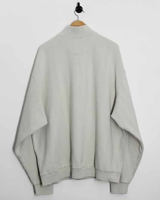 00s Nike Shield Logo Cream Quarter Zip Sweatshirt (XL/XXL)