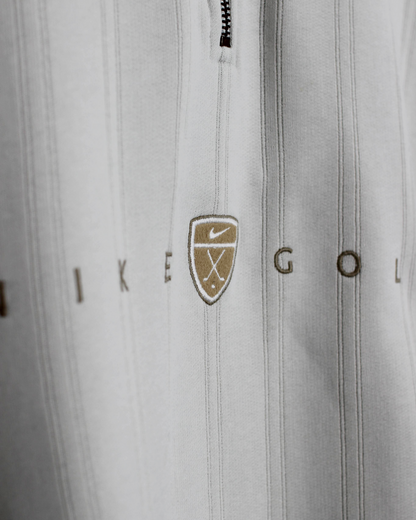 00s Nike Shield Logo Cream Quarter Zip Sweatshirt (XL/XXL)