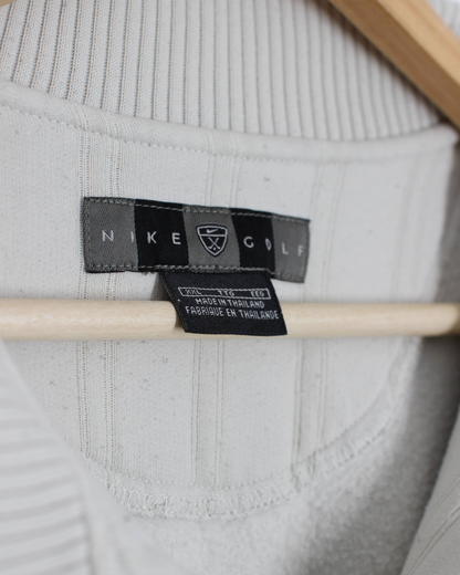 00s Nike Shield Logo Cream Quarter Zip Sweatshirt (XL/XXL)