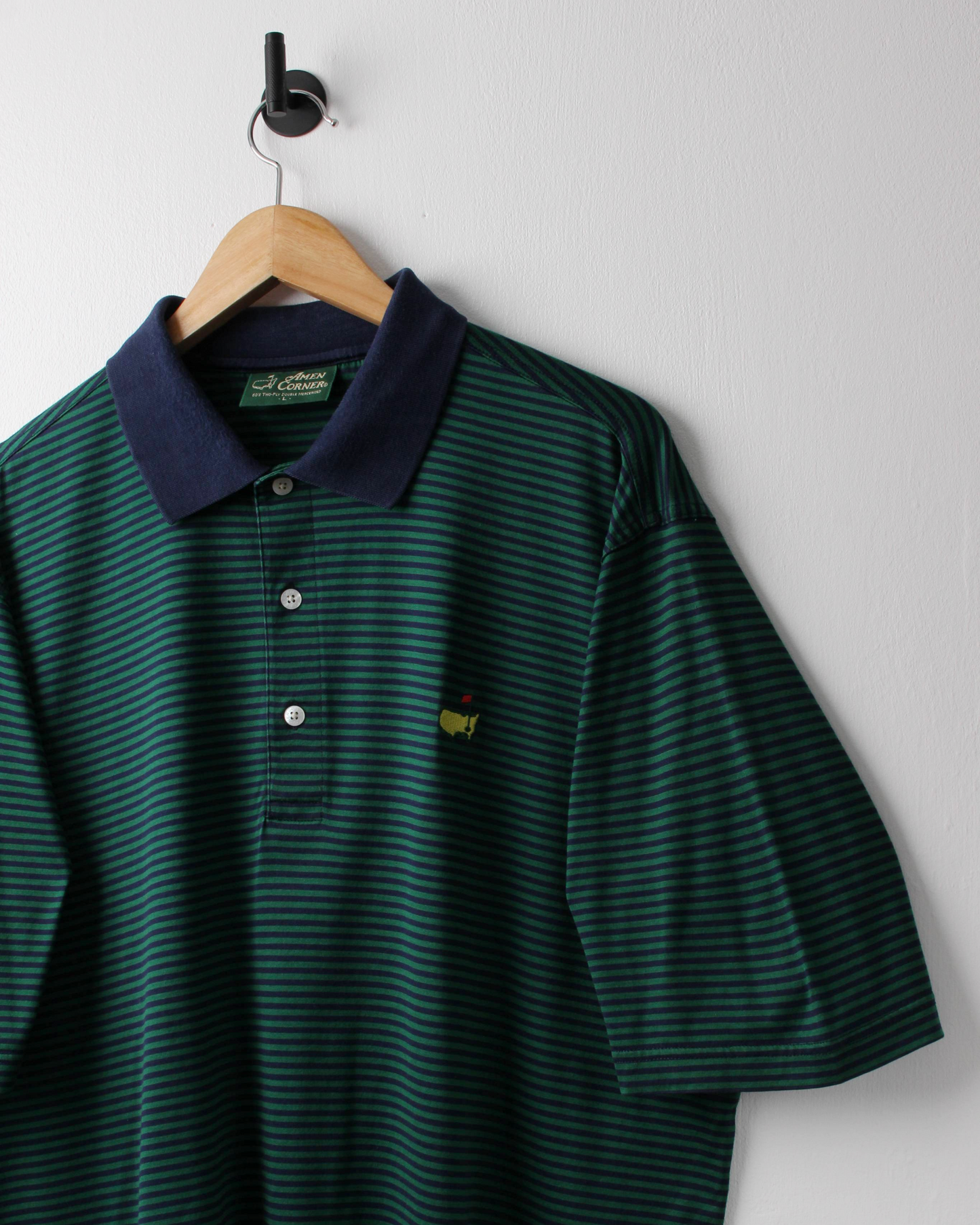 90s Masters Amen Corner Green & Navy Polo (L)