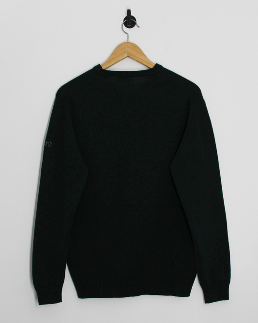 90s Ashworth Dark Green Lambwool V-Neck Jumper (M)